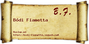 Bódi Fiametta névjegykártya